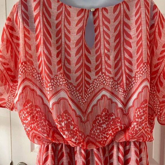 Orange and White Patterned Dress - Picture 2 of 6